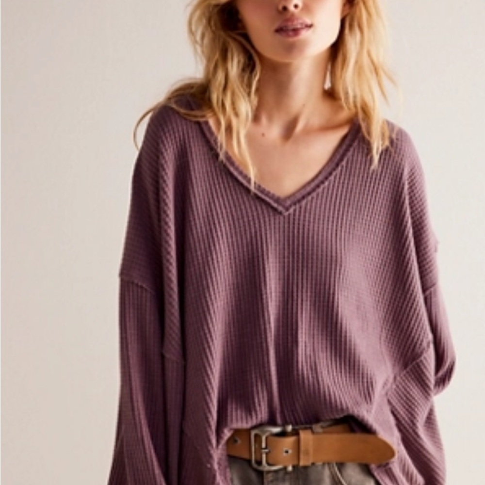 Women's V-Neck Purple Thermal
